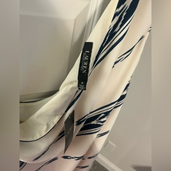 NWT RALPH LAUREN STRIPED GEORGETTE ONE-SHOULDER ASYMMETRICAL DRESS SZ16 - Picture 5 of 5